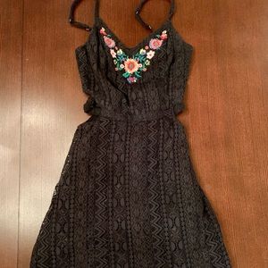 Hollister black side slit dress